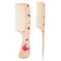 2Pcs/Set Cute Kids Hairdressing Comb Tail Comb for Girls Whale Dinosaur Giraffe Unicorn Hair Comb Kids Quick Pick Grocers
