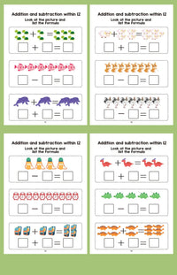 Interactive Math Workbook - Counting, Addition, and Subtraction Within 10, Number Relationships Activities - Visual Learning Workbook, Suitable for Preschool, First Grade, Home Education, Classroom Teaching - Learning and Edu Quick Pick Grocers