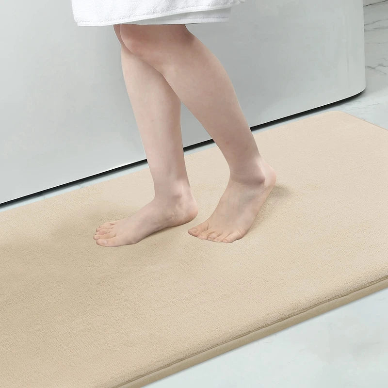 Homaxy Super Absorbent Bath Mat Memory Foam Carpet Non-Slip Toilet Bathroom Rug Soft Living Room Bedroom Shower Decor Foot Rug Quick Pick Grocers