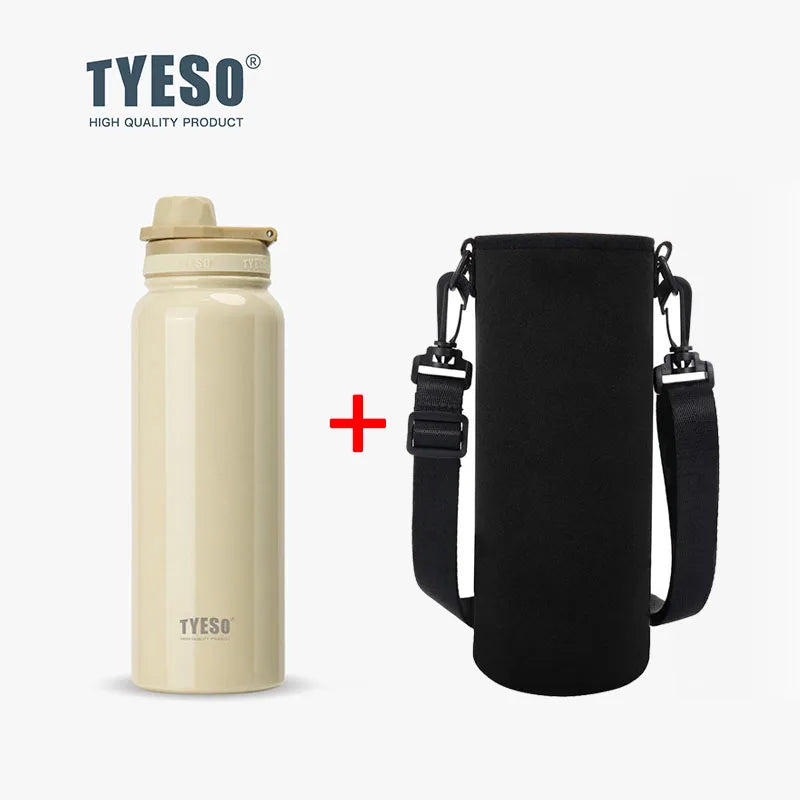 TYESO Stainless Steel Thermal Water Bottle Portable Tumbler Sport Vacuum Flask Keeps Cold and Heat Thermal Mug Car Insulated Cup Quick Pick Grocers