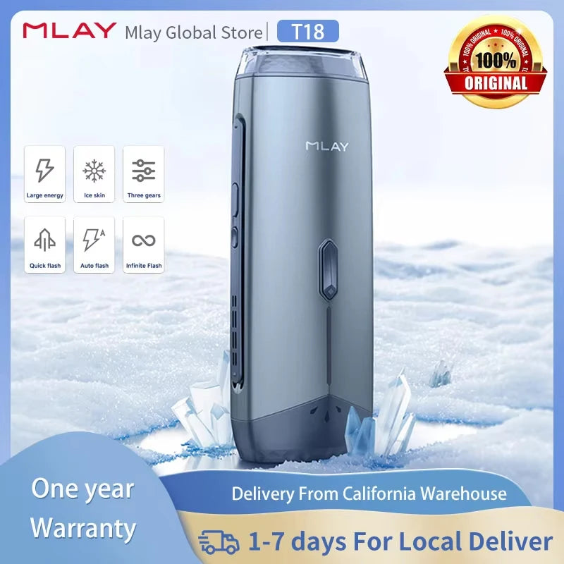 Mlay T18 ICE Cooling Hair Removal Device With Unlimited Shots Permanent IPL Laser Home Use Painless Epilator For Women Men Quick Pick Grocers