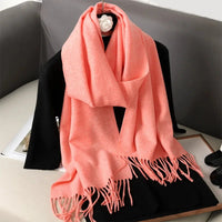 62Color Solid Women Winter Scarf Warm Thicken Cashmere Shawl Outdoor Fashion Luxury Tassels Pashmina Lady Wrap Windproof Scarves Econic Blanks