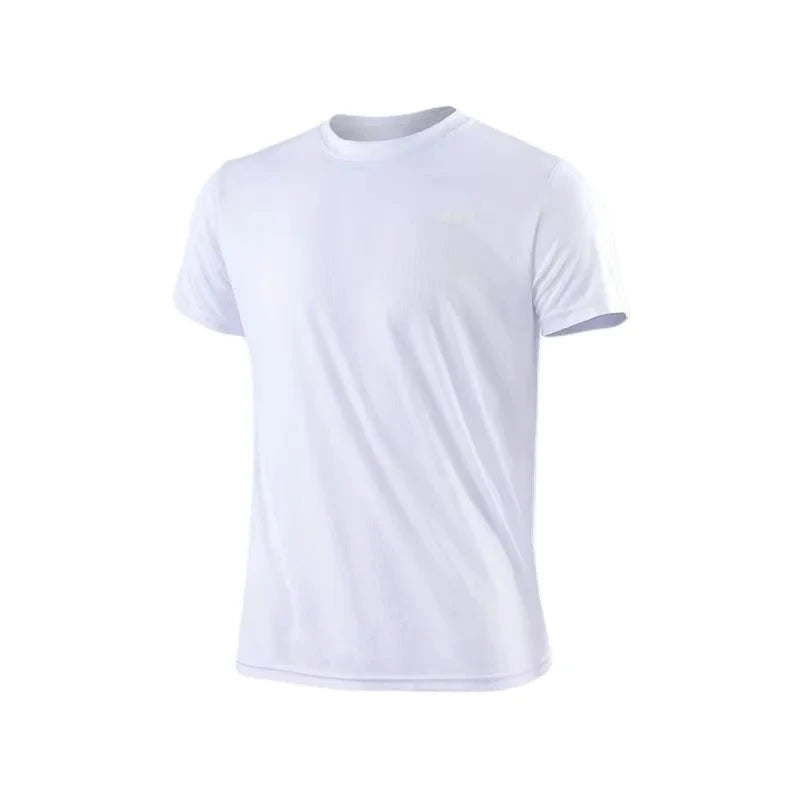 Men's Quick Dry Short Sleeve Gym Running Moisture Wicking Round Neck T-Shirt Training Exercise Gym Sport Shirt Tops Lightweight Econic Blanks