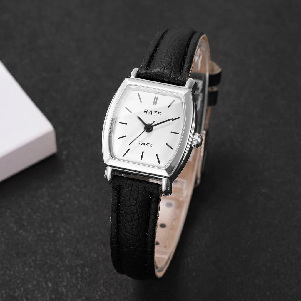 Women's Watch Fashion Small Arabic Quartz Watches Leather Band Wristwatches Quick Pick Grocers