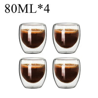 2-18PCS Double Wall High Borosilicate Glass Mug Heat Resistant Tea Milk Juice Coffee Water Cup Bar Drinkware Gift Creativity Set Quick Pick Grocers