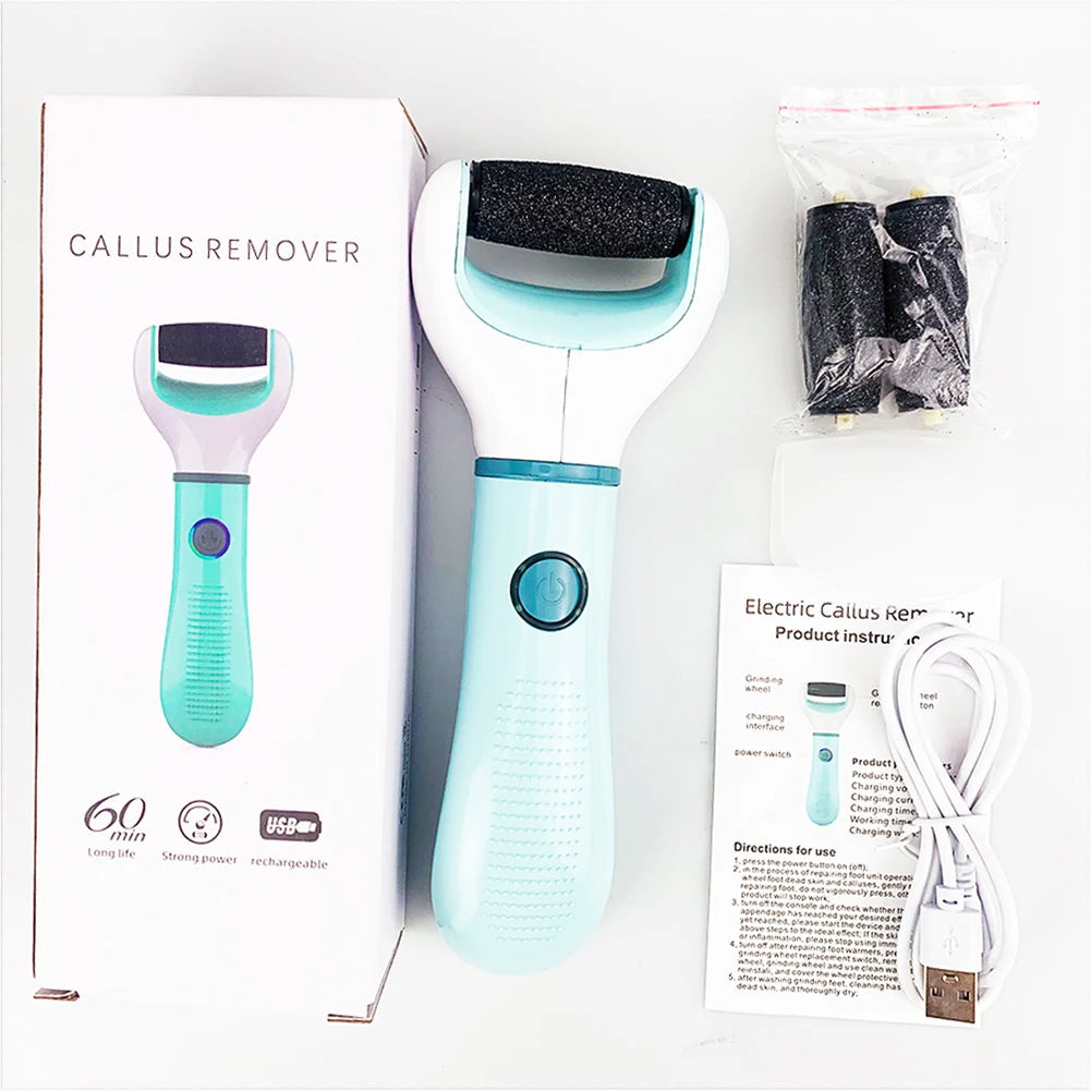 Electric Foot Grinder Dead Skin Remover Feet Scrubber Callus Pedicure Shaver Remove Dry Dead Cracked Safe Foot Care Repair Purest Peak