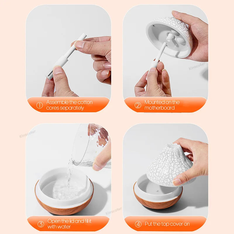Volcano Air Humidifier 300ml Desktop USB Water Mist Diffuser Purifier Air Freshener Nebulizer with Colorful Ambient Night Light Quick Pick Grocers