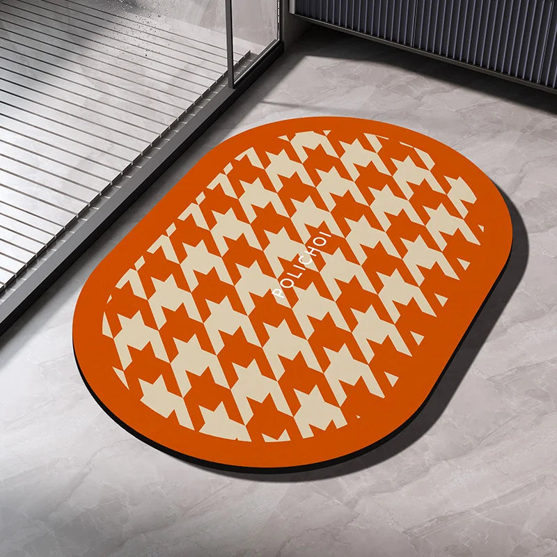 Diatomaceous Earth Bath Mat Bathroom Rug Absorbent Non-slip Floor Foot Mats Quick Dry Shower Carpet Toilet Pad Doormat Washable Quick Pick Grocers