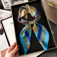 New Four Seasons Fashion Print Silk Square Scarf 70x70cm Fashionable Four Seasons Headband Luxury Sunscreen Shawl Bandannas Quick Pick Grocers