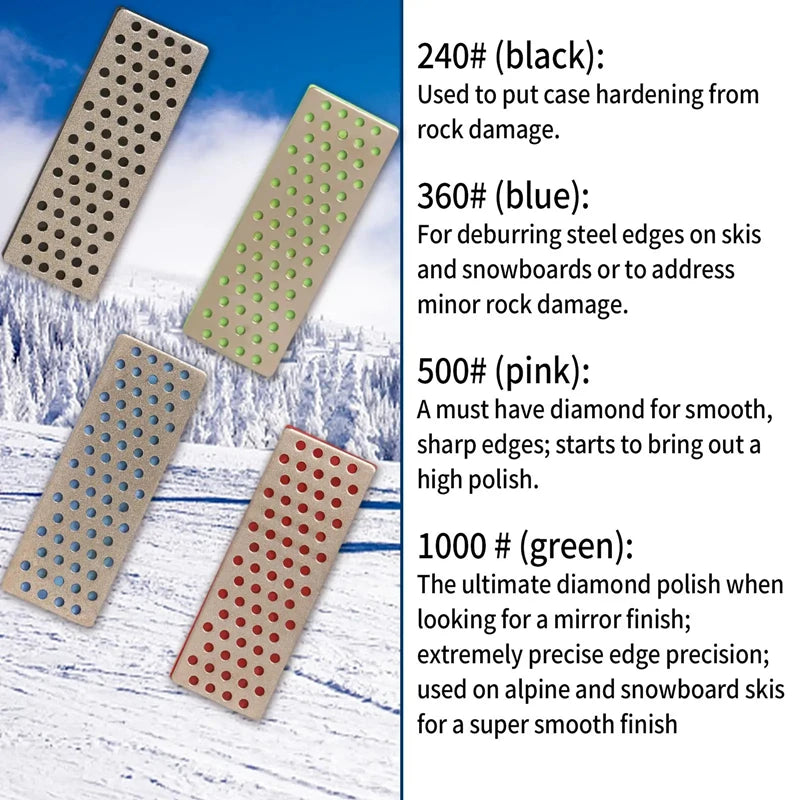 4 Style Diamond Sharpening Stone For Ski Edges Skiing Professional Knife Sharpener 240 360 500 1000 Grit Ski Accessories Outdoor Quick Pick Grocers