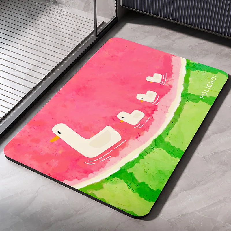 Diatomaceous Earth Bath Mat Bathroom Rug Absorbent Non-slip Floor Foot Mats Quick Dry Shower Carpet Toilet Pad Doormat Washable Econic Blanks