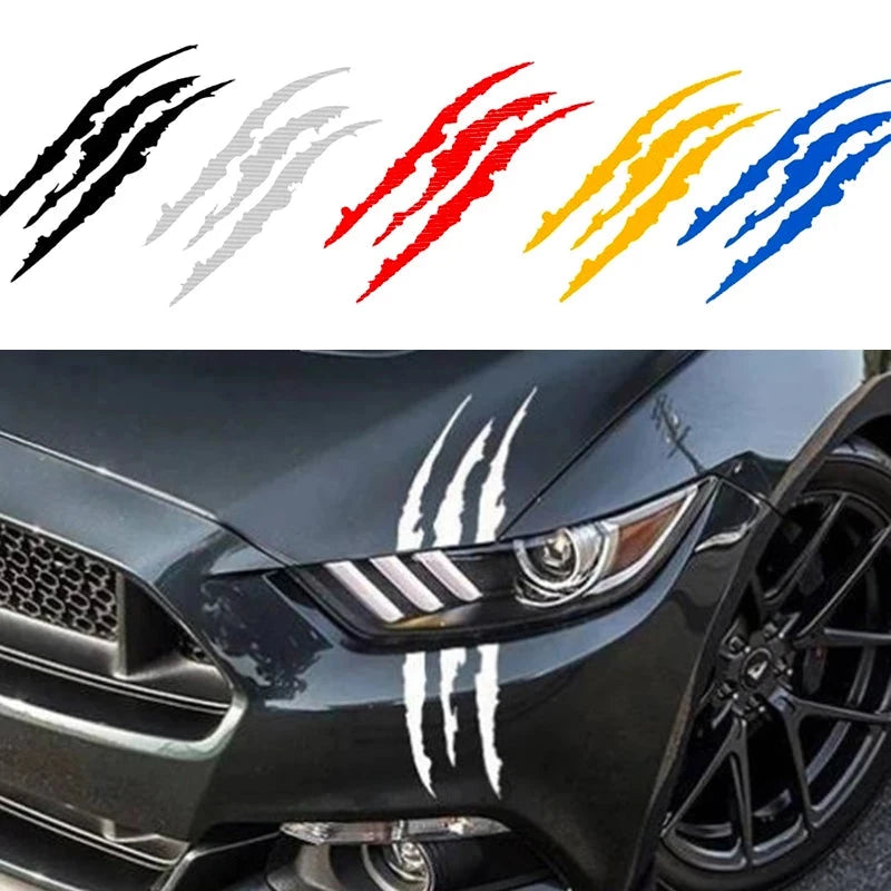 Reflective Monster Claw Car Sticker – Scratch Stripe Headlight Decal | Waterproof Vinyl Auto Exterior Decoration Accessories Econic Blanks