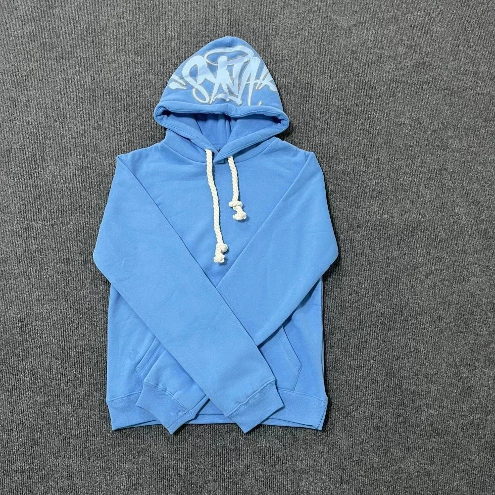 Sy Jacket and Trousers Sports Jogging Men Cotton Hoodie Young Fashion Hooded Tops Pants Women's Streetwear Coats Warm Tracksuit Econic Blanks