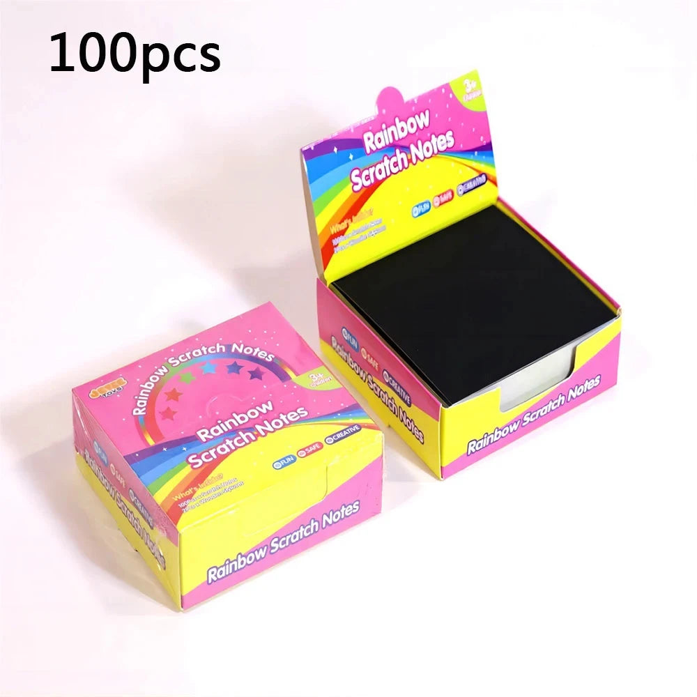 100PCS Rainbow Reveal Craft Kit with Wooden Stylus, Parent-Child Activity Gift for Kids Ages 5-12 (Non-Toxic Coating) Econic Blanks