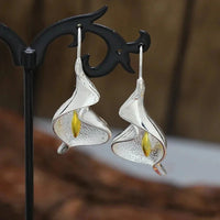 Exquisite Blooming Flower Hook Earrings Simple Accessories Gold Silver Color Plant Dangle Earrings for Women Jewelry Econic Blanks