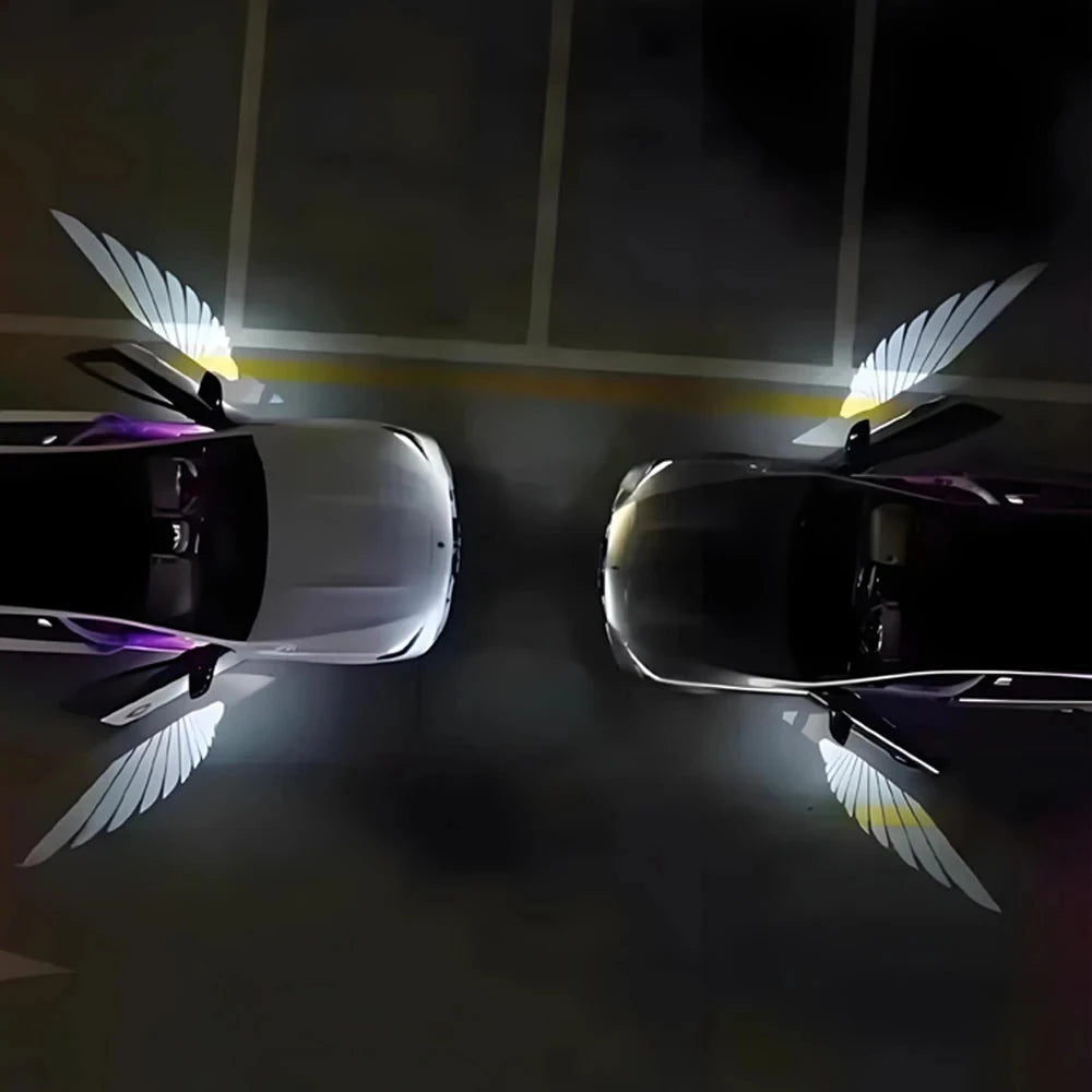 2PCS Car Angel Wings Welcome Light – LED Door Projector Lamp for Universal Car Models Econic Blanks