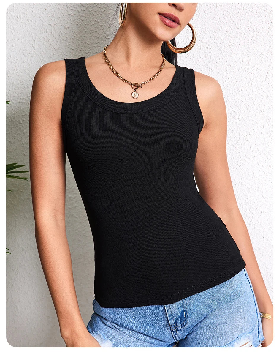 3-piece Ladies Solid Color Vest Fashion Joker Young Woman Threaded Camisole Quick Pick Grocers