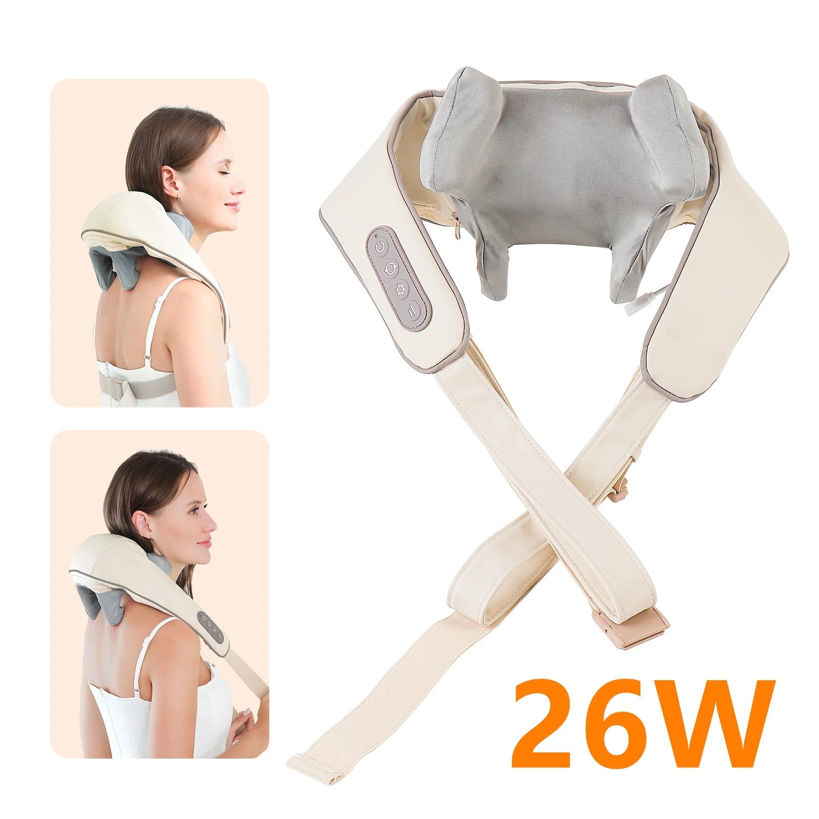 Foreverlily 26W Neck And Shoulder Massager Wireless Shoulder And Back Kneading Massage Shawl Trapezius Neck Cervical masajeador Purest Peak