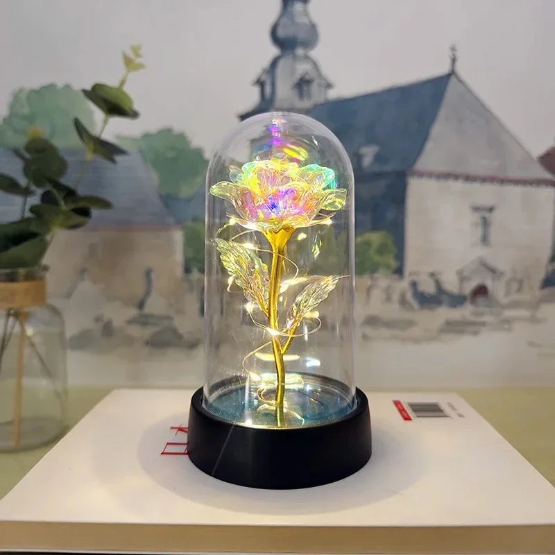 Rose Light Beautiful Realistic Looking Night Light Rose Eternal Flower Party Supplies LED Simulation Rose Flower Valentine's Day Quick Pick Grocers
