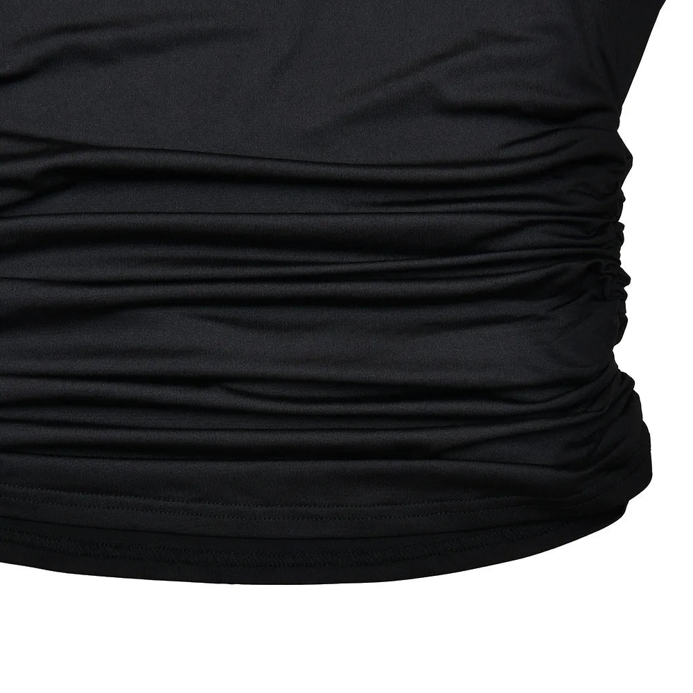 Off Shoulder Ruched Crop Top Women Basics Solid Color Skew Collar Short Sleeve T-shirts Summer Casual Streetwear Tees Quick Pick Grocers