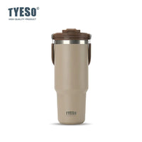 Tyeso Large-Capacity Thermoses Handle Vacuum Cup Dual-Drink Coffee Mug Stainless Steel Ice Cup Car Bottle Hot Cold Retention Quick Pick Grocers