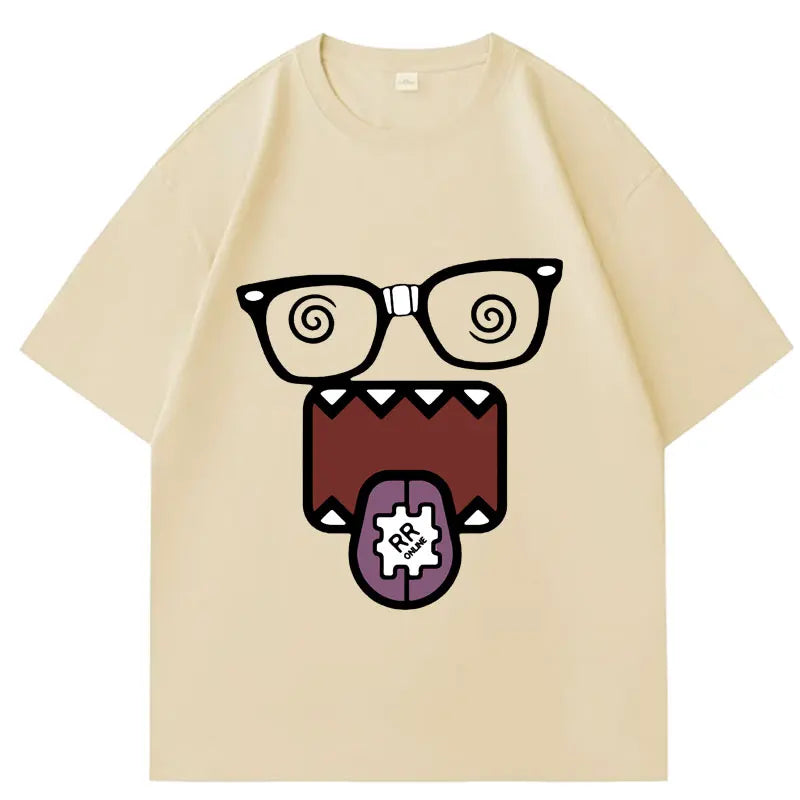 Domo Kun Funny Meme T Shirts Men's Women Clothes Classic Cotton Casual Tee Shirts Short Sleeve Summer T-shirt Tops Streetwear Quick Pick Grocers