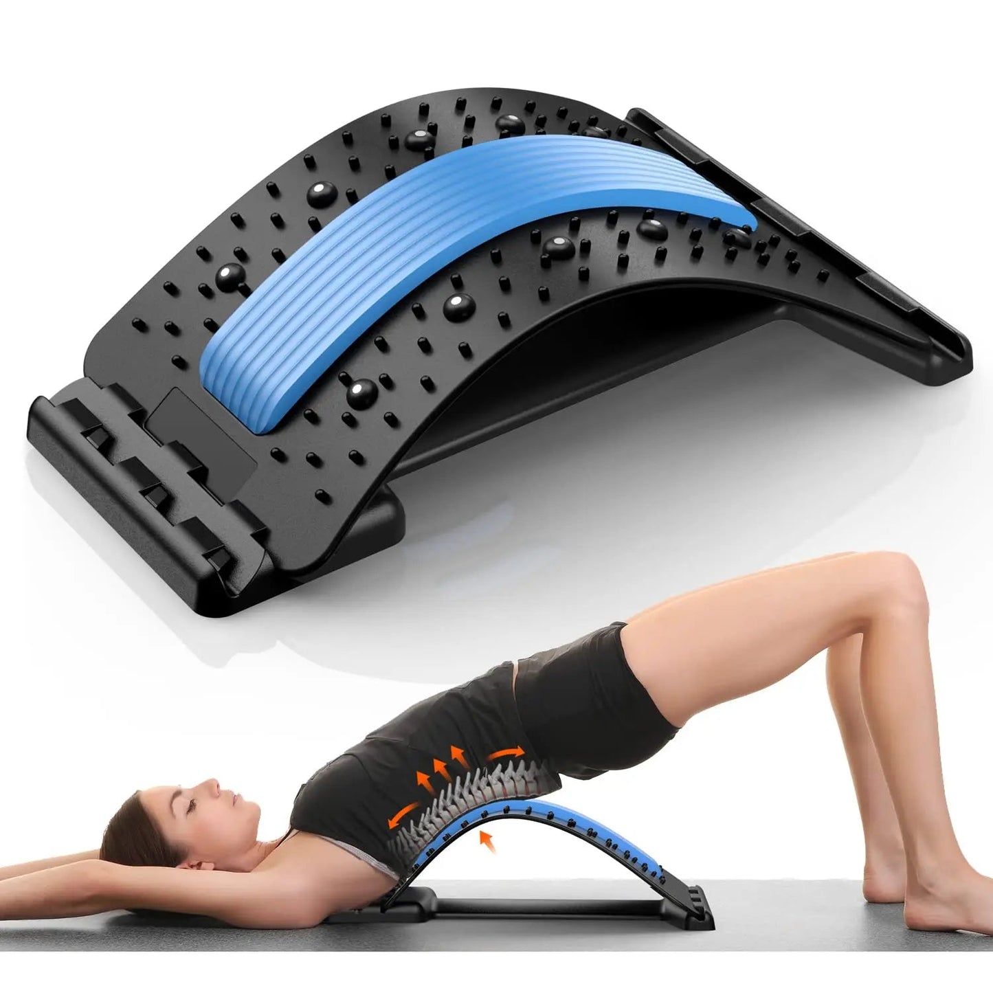 Back Stretcher for Back Pain Relief, Multi-Level Back Cracker Board, Lower and Upper Back Support for Herniated Disc Econic Blanks