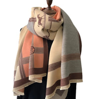 Thick Winter Scarf for Women, Luxury Cashmere Pashmina Shawl Wrap, Warm Long Tassel Neckerchief Quick Pick Grocers