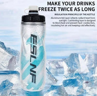 610ML Cycling Keep Cold Water Bottle MTB Road bike Portable Cup Lightweight Outdoor Cycling Water bottle Bike Accessory Econic Blanks