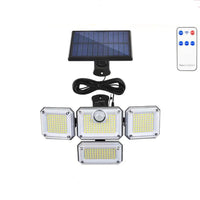 1 PACK Outdoor Motion Sensor Lamp, 4-Head Solar Power Light, 122 LED Solar Light, Flood Lights ,3000 Lumens,270° Lighting  Range Econic Blanks