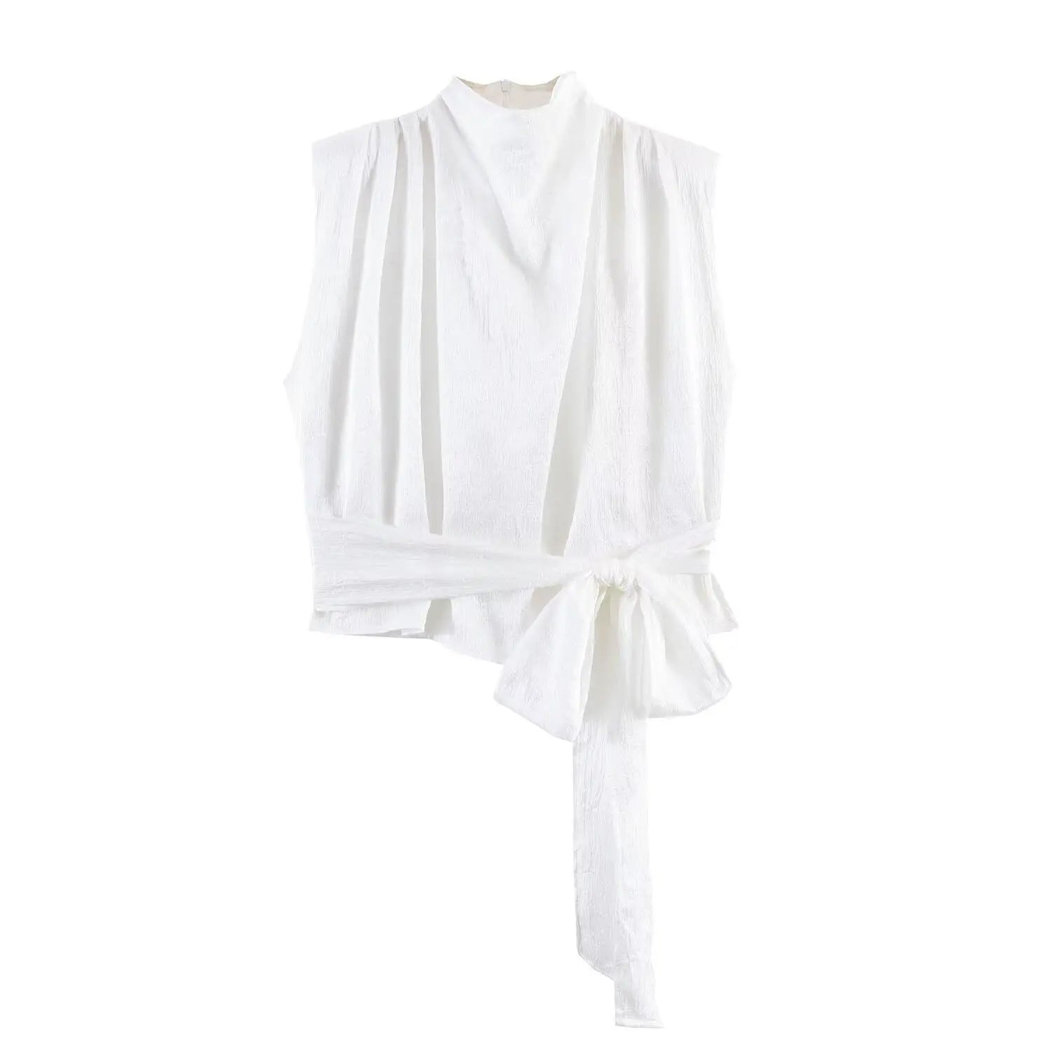 Women's Top 2026 Spring New Style Orange Sleeveless Satin Texture Long Ribbon Top Elegant and Stylish Unique Fashion Focus Quick Pick Grocers