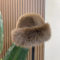 New Fluffy Fur Women's Winter Hat Winter Snow Ski Cap Female Faux Fur Thick Warm Windproof Hat Russian Hat Mink Fisherman's Hat Purest Peak