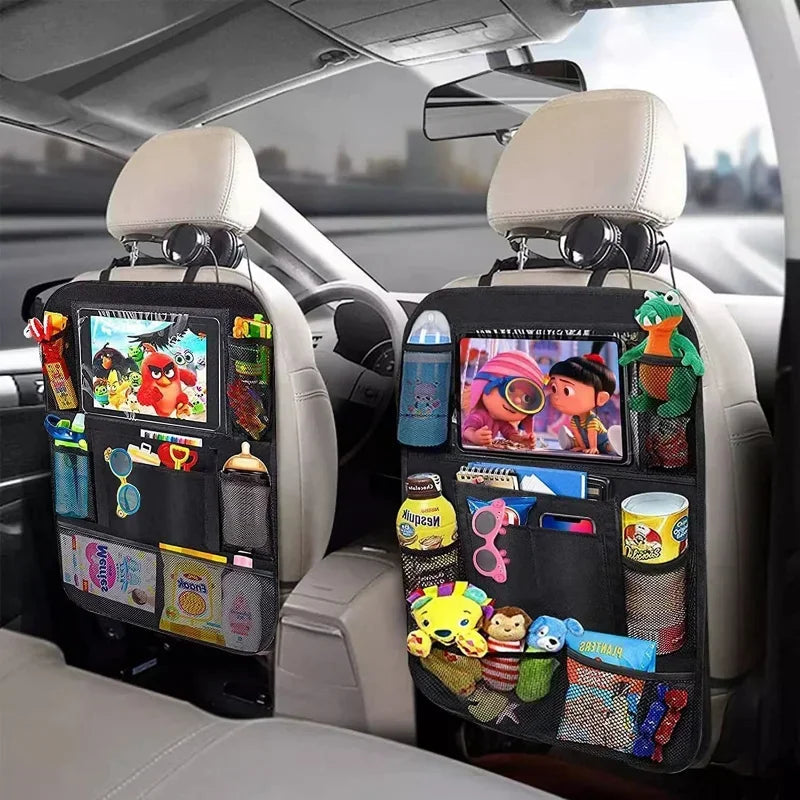 Car Seat Organizer Multifunctional Oxford Fabric Car Back Multi Pocket Storage Bag with Tablet Holder Protector for Kids Econic Blanks