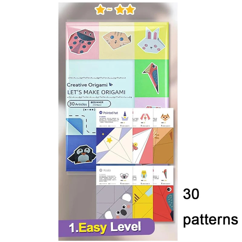 Origami Kit 30/96 Sheets Origami Paper Craft Guiding Book DIY Art Craft Projects Supplies for Beginners Children Kids Boys Girls Quick Pick Grocers
