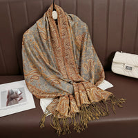 Luxury Brand Autumn Cashmere Pashmina Shawl Lady Wrap Warm Winter Scarves Design Print Female Foulard Cotton Stoles Scarf 2023 Quick Pick Grocers