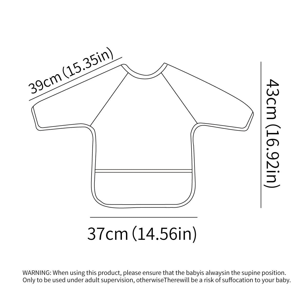 Elinfant 1PC Long Sleeve Bibs, Waterproof Feeding Bibs,Washable Burp Cloth,Coveralls Bibs,Easy To Clean,Wash-Free Eating Bibs Econic Blanks