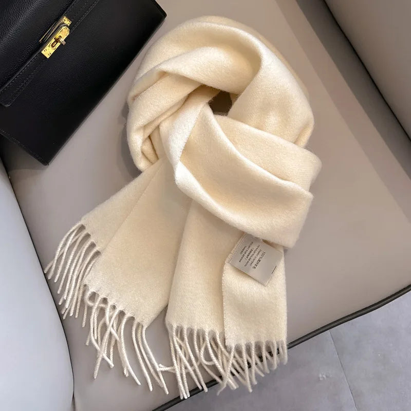 Winter Narrow Scarf 28 Color 100% Wool Scarf Hot Selling Solid Color Scarf Men's and Women's Universal Warm and Cold proof Scarf Quick Pick Grocers
