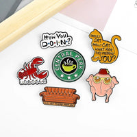 New Creative American TV Series Friends Pin Cartoon Cute Lobster Sofa Shaped Letter Pin Badge Quick Pick Grocers