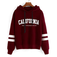 California Womens Tracksuit Casual Stripe Versatile Hooded Sweatshirt or Pants or Suit Simplicity Hot Sales Street Outfits S-3XL Quick Pick Grocers