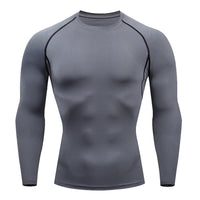Men Bodybuilding Sports T-Shirt Quick Dry Running Shirt Long Sleeve Compression Top Gym T Shirt Men Fitness Tight Rashgad Quick Pick Grocers