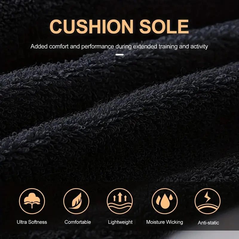 4 Pairs Men's Cotton Work Socks Cushioned Long Running Breathable Ankle Crew Socks  Casual Socks for Men Cycling socks Quick Pick Grocers