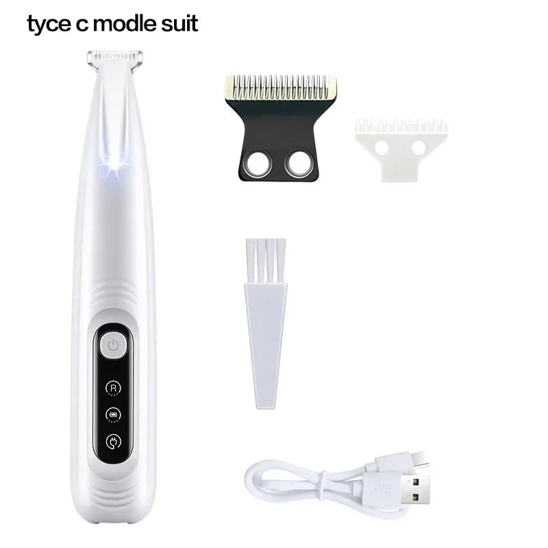 New Dog Paw Trimmer with LED Light Fully Waterproof Pet Hair Trimmer with LED Display Dog Clippers for Grooming 18mm Widen Blade Quick Pick Grocers