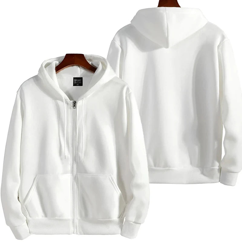 Zipper Hoodies Autumn Winter Men's New Long Sleeve Hooded Sweatshirt Fashion Casual Male Outfit Sportwear Loose Fit Clothes Quick Pick Grocers