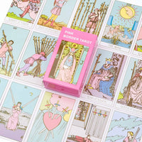 Pink Border Tarot Card Deck with Guidebook 78Pcs English Version Family Gathering Divination Deck Board Game Cards 10.3*6cm Econic Blanks