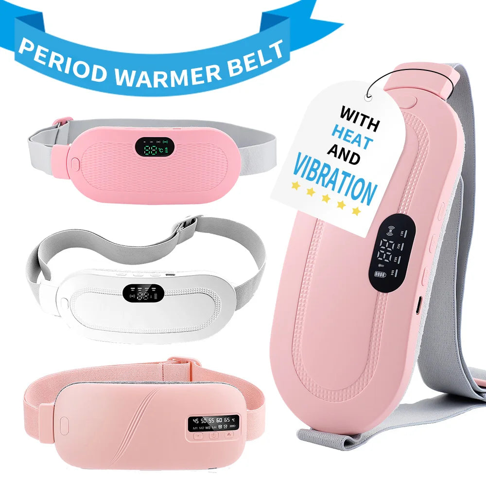Electric Heating Pad Menstrual Cramp Massager Belt Women Period Care Hot Compress Device Vibration Abdominal Ulter Warmer Belt Quick Pick Grocers