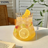 Transparant Drinking Glass Cup Creative Wave Shape Iced Coffee Tumbler Cup Juice Milk Tea Mug Drinkware Water Glasses Ripple Mug Quick Pick Grocers