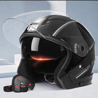 Motorcycle Dual Visor Flip Up Modular Full Face Helmet Anti-fog Street Bike Racing Helmet for Women, Men, 4 Colors