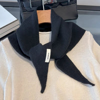 Knitted Scarf Women 100% Wool Winter Warm Scarves Bright Solid Color Design Thickened Shawl Soft Triangle Pashmina Neck 2025 NEW Quick Pick Grocers