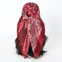 Satin Square Scarf Women Muslim Hijab Elegant 2025 Print Silk Neckerchief Shawl Wraps Headband Handle Hair Accessories Bandana Econic Blanks