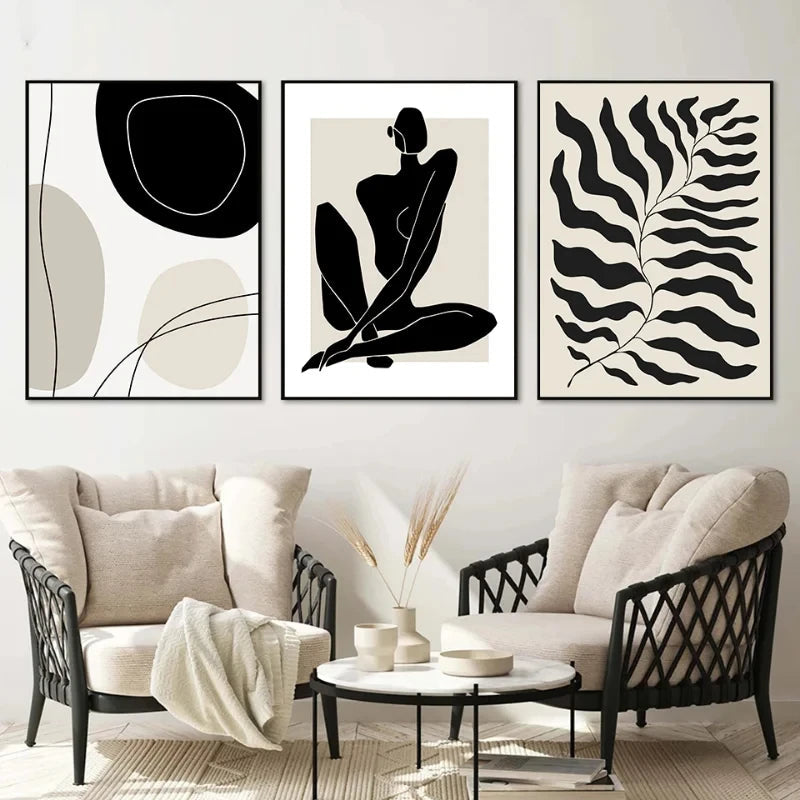 Geometric Leaf Rainbow Abstract Boho Canvas Prints Bohemia Line Poster Nordic Room Wall Aesthetics Art Painting For Home Decor Quick Pick Grocers